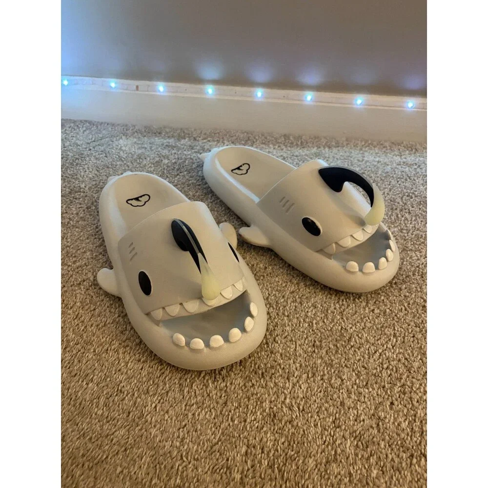 Official Cloud Sharks Slides Off-White Men 10-11 Glow Anglerfish Fin Mod